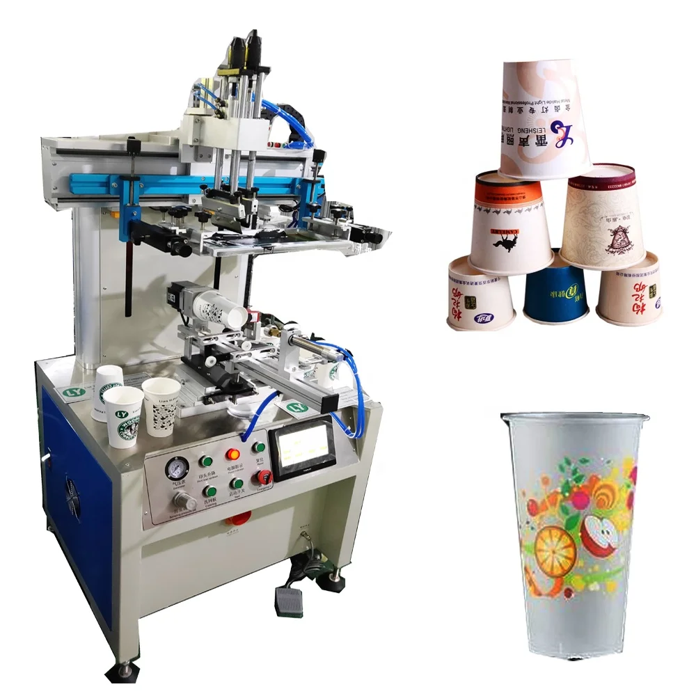Israel cup logo 2 color screen printer Israel paper cup logo multi color screen printing machine