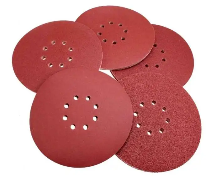 Wholesale price quality 5 inch 6 holes/ 6 inch 9 holes car abrasive sanding disc sand paper