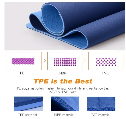Double Layers Promotion Gym Tpe  Anti-Skid Folding Yoga Mat Bags Wholesale Suede Yoga Mat
