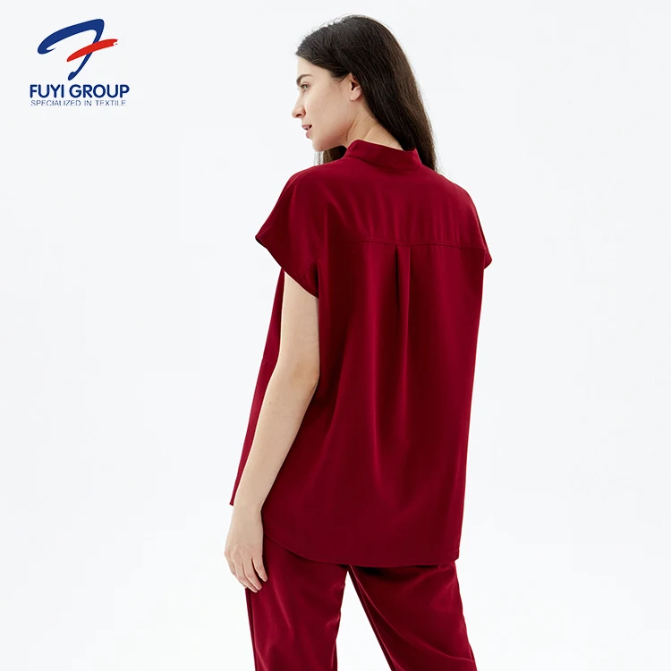 American Series Reusable Fashionable Spandex Uniformes Medico Stretchy Anti-bacterial Scrub Nurse Uniform Medical Scrubs Tops