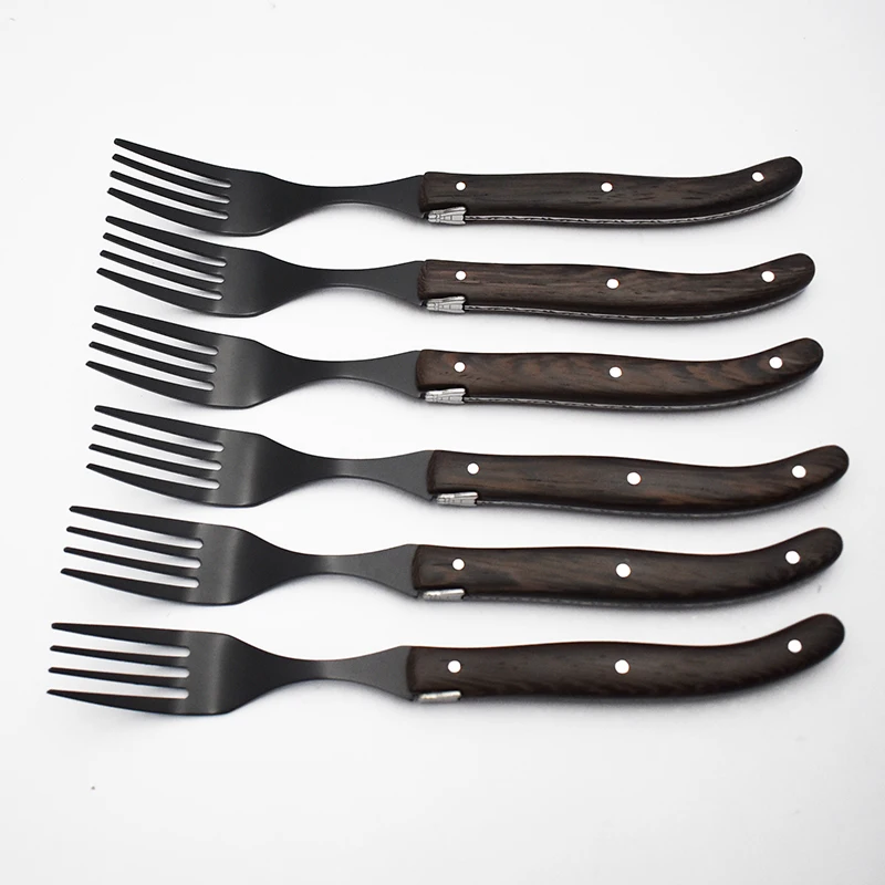 Laguiole Stainless Steel Steak Knife with Wood Handle Sharp Carbon Steel Bee Kitchen Knife for Food Commercial Use