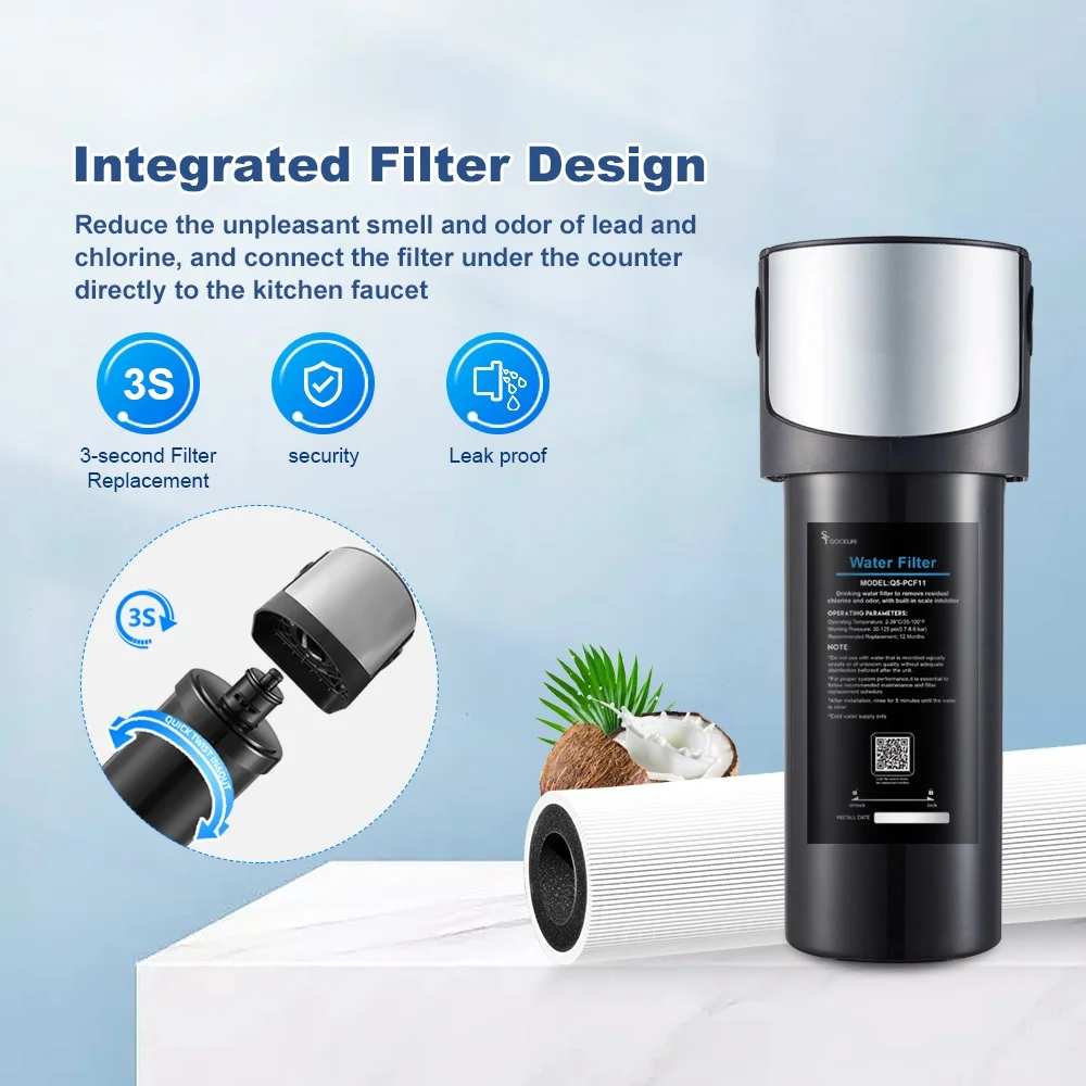 Q5-11 inch sink water filter under water purifier intercepts Escherichia coli in water
