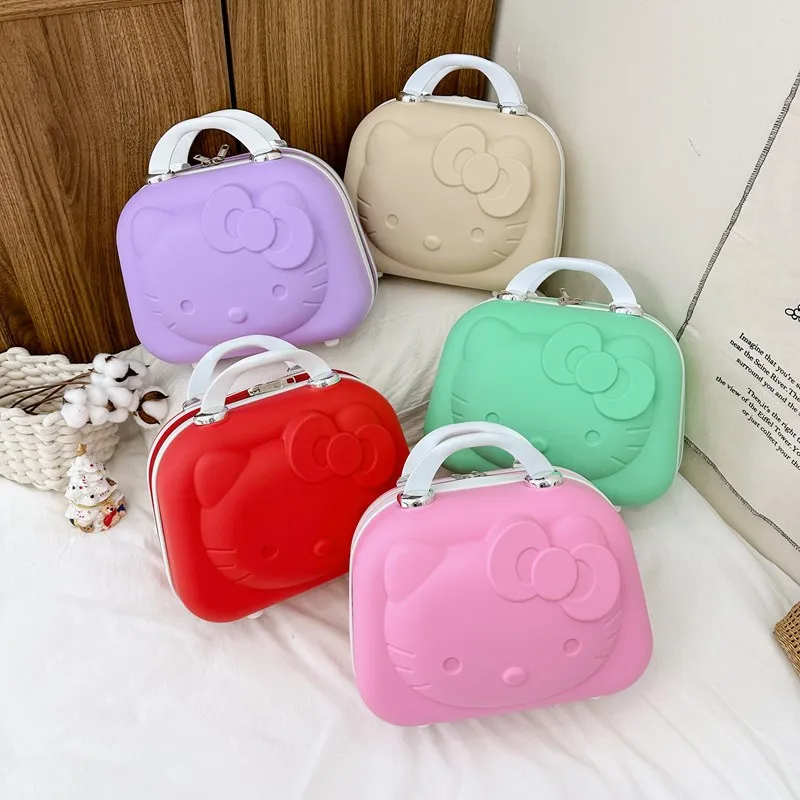 Botu hot sale kawaii kitty Mini Luggage anime cartoon cute kitty Cosmetic Case women gifts portable large capacity Suitcase bags