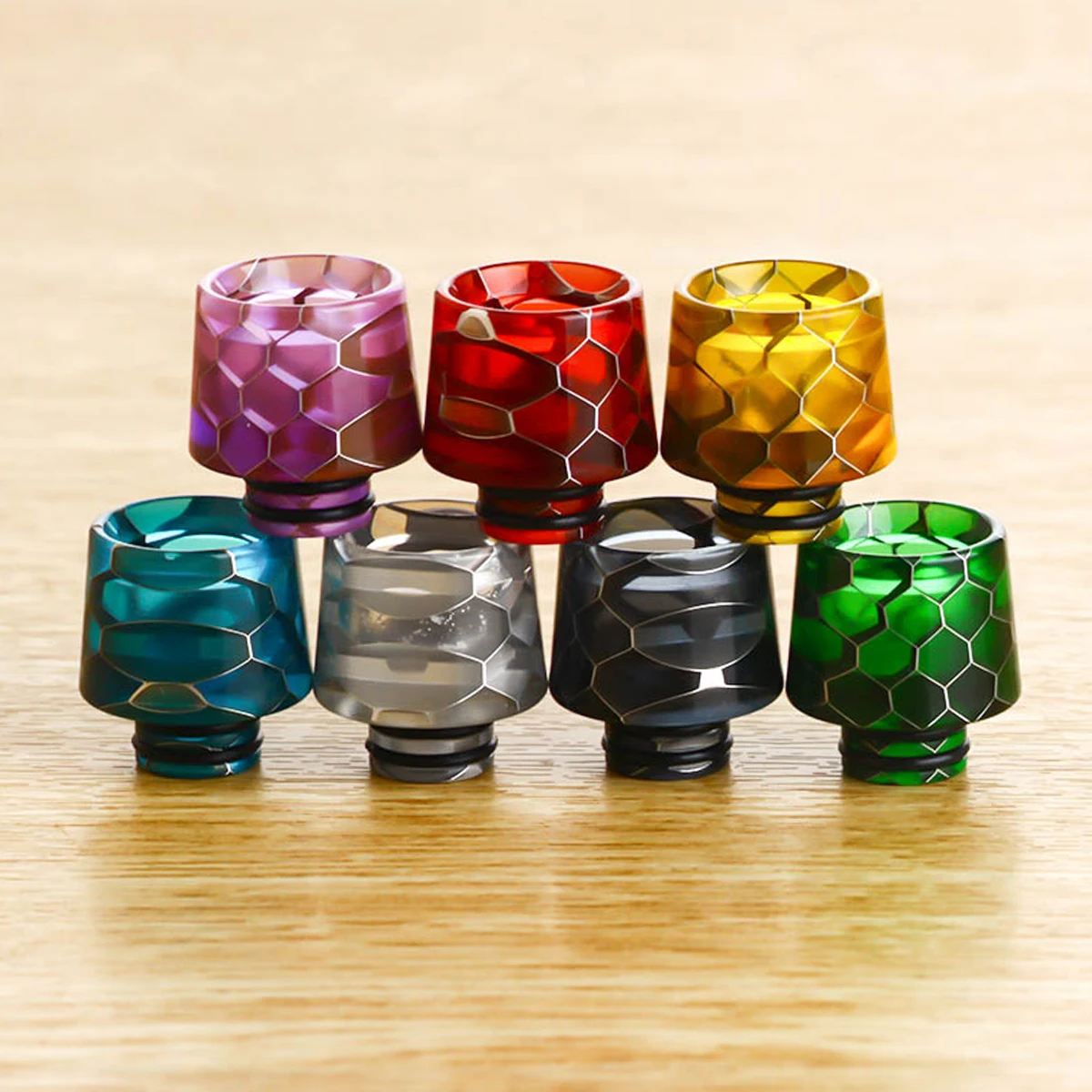 
Volcanee Colorful Snake Drip Tip 510 Epoxy Resin Wide Bore Mouthpiece for V8 Baby RTA Atomizer 510 Drip Tip mtl 