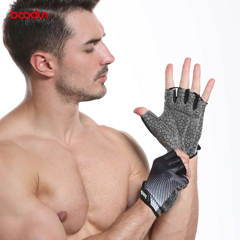 HBG 1096 Easy to wear Half Finger gym training gloves Shockproof breathable fitness gloves Palm thickened gasket