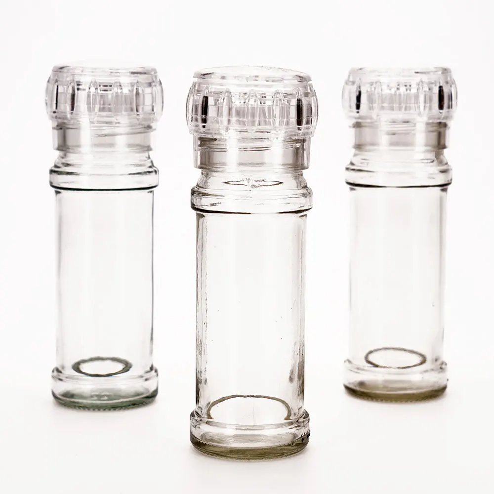 VISTA 50ml 60ml chili pepper hot sauce custom clear transparent glass bottle with metal screw cap