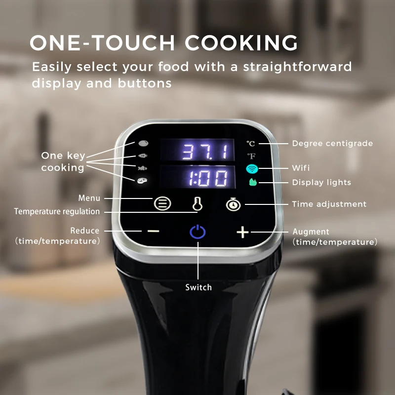 WIFI Sous Vide Cooker Vacuum crockpot slow cooker Waterproof Kitchen Gadgets with Recipes
