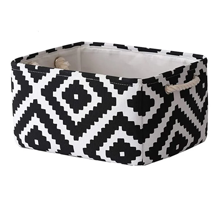 Большая корзина для хранения тканевых полок декоративная белья прямоугольная дома офиса