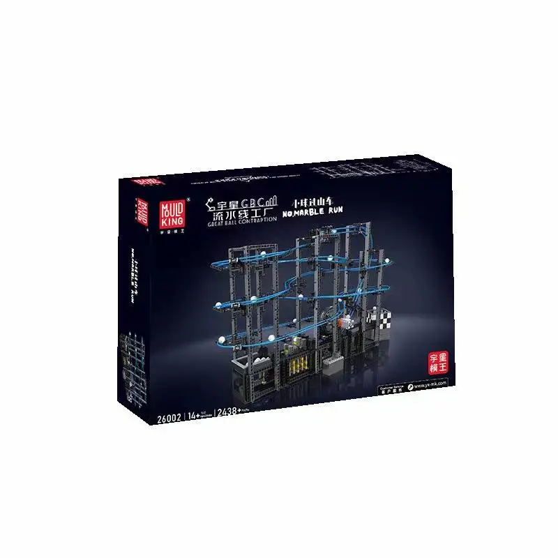 Mould king 26002 High-tech Great Ball Contraption Marble Run MOC With Motor Building Block Model Technics Kids Gifts
