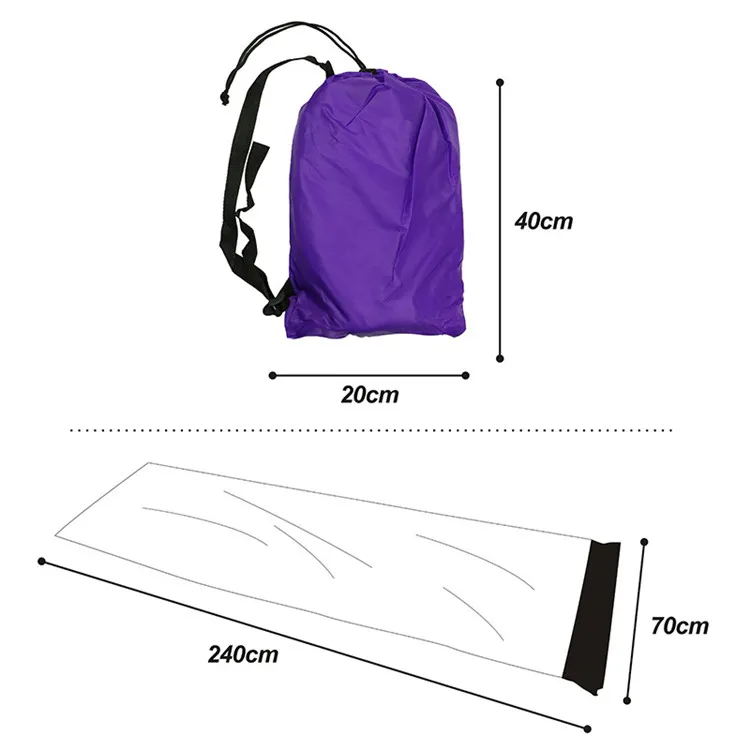 HOMFUL outdoor inflatable air filling beach lazy air sleeping bag/air sofa/lazy sofa