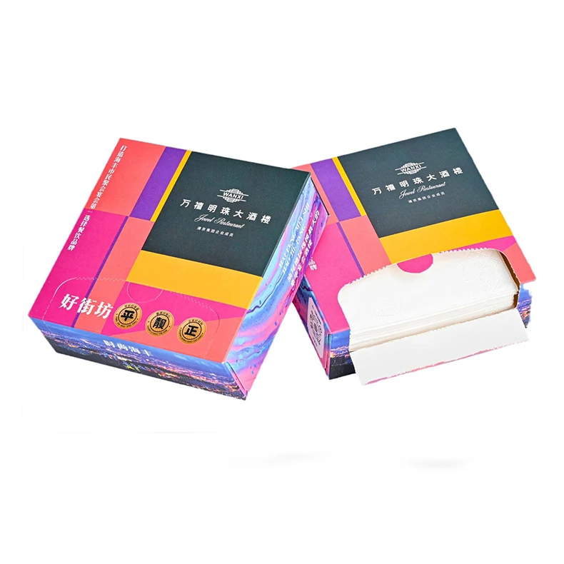 custom make hotels advertising box paper handkerchiefs or napkins tissue