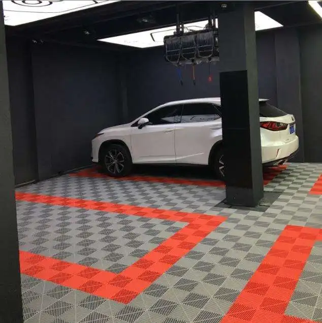Outdoor PP Interlocking Flooring Plastic Car Wash Garage Flooring Mats Vented Modular Floor Tiles