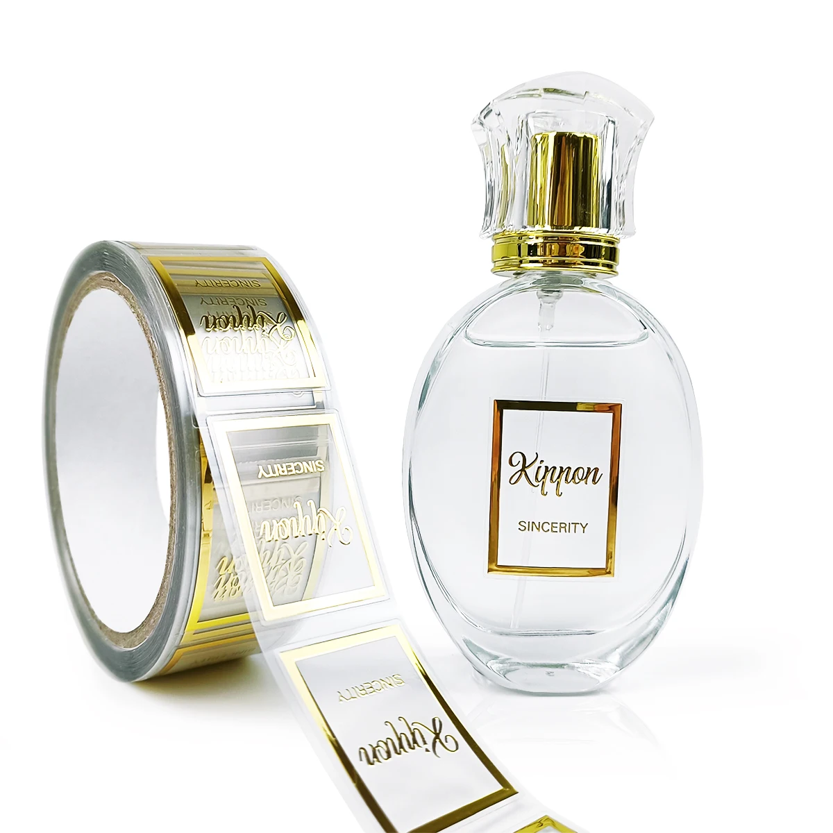 Custom Adhesive PVC Gold Foil Personalized Perfume Bottle Packaging Logo Labels,Waterproof Package Vinyl  Label Sticker Printing