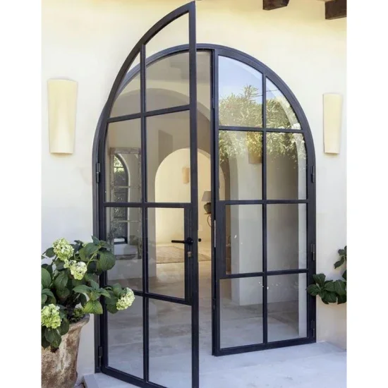 Simple Design Internal Arched Top Doors with Double Clear Tempered Glass