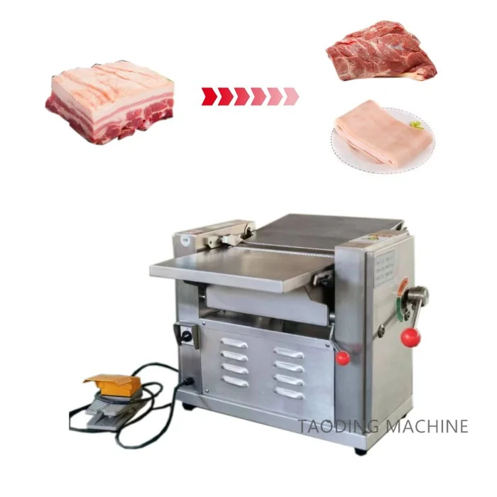 Israel customization meat slicing machine beef slicer pork skin cutting machine meat skin slicer pork skin peeling machine sale