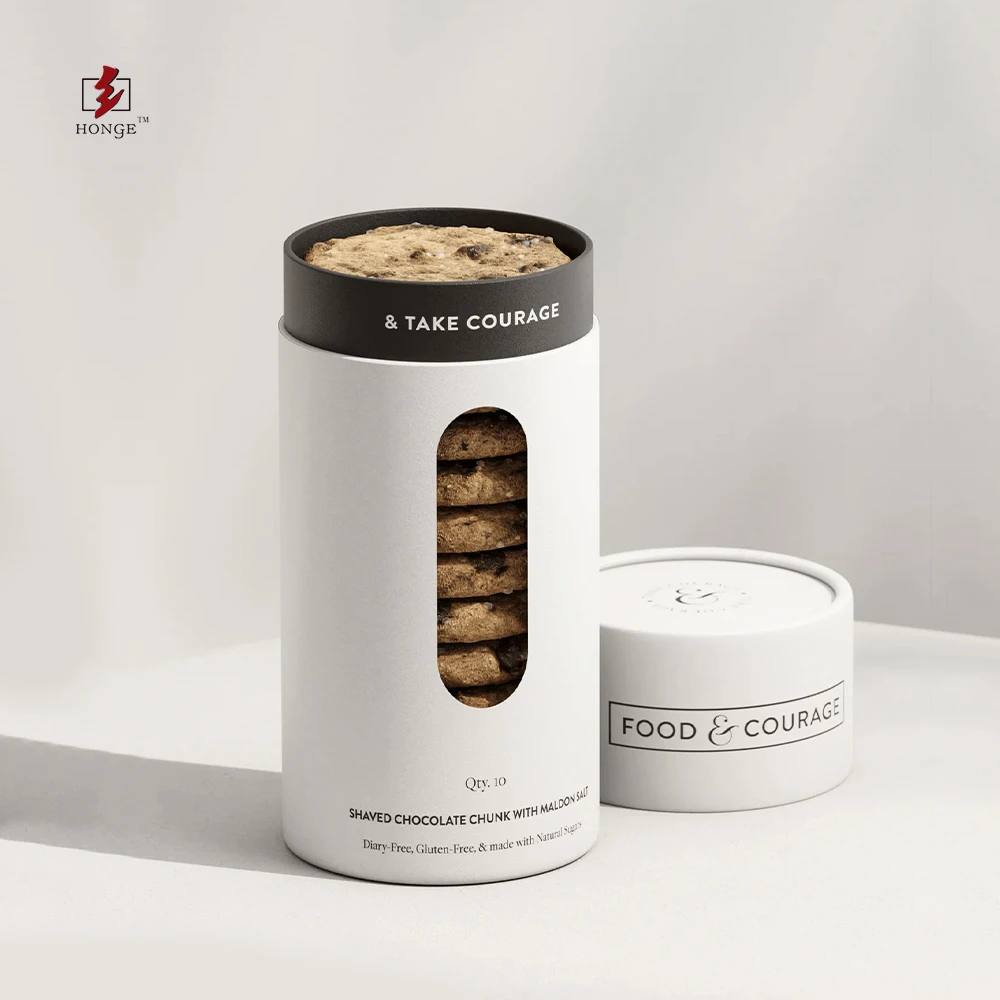 Хонге, оптовая продажа, коробка для печенья, пищевой материал, специи, хранение пищевых продуктов, Круглый цилиндр, жесткие коробки, биоразлагаемые закуски, Упаковка конфет