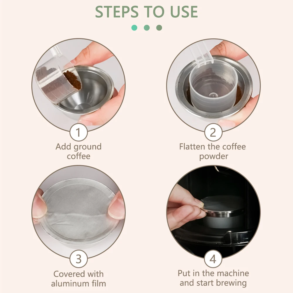 Hot Selling Refillable Pods Reusable Coffee Capsules With 50 Aluminum Foil Seals Compatible With Vertuoline Machines