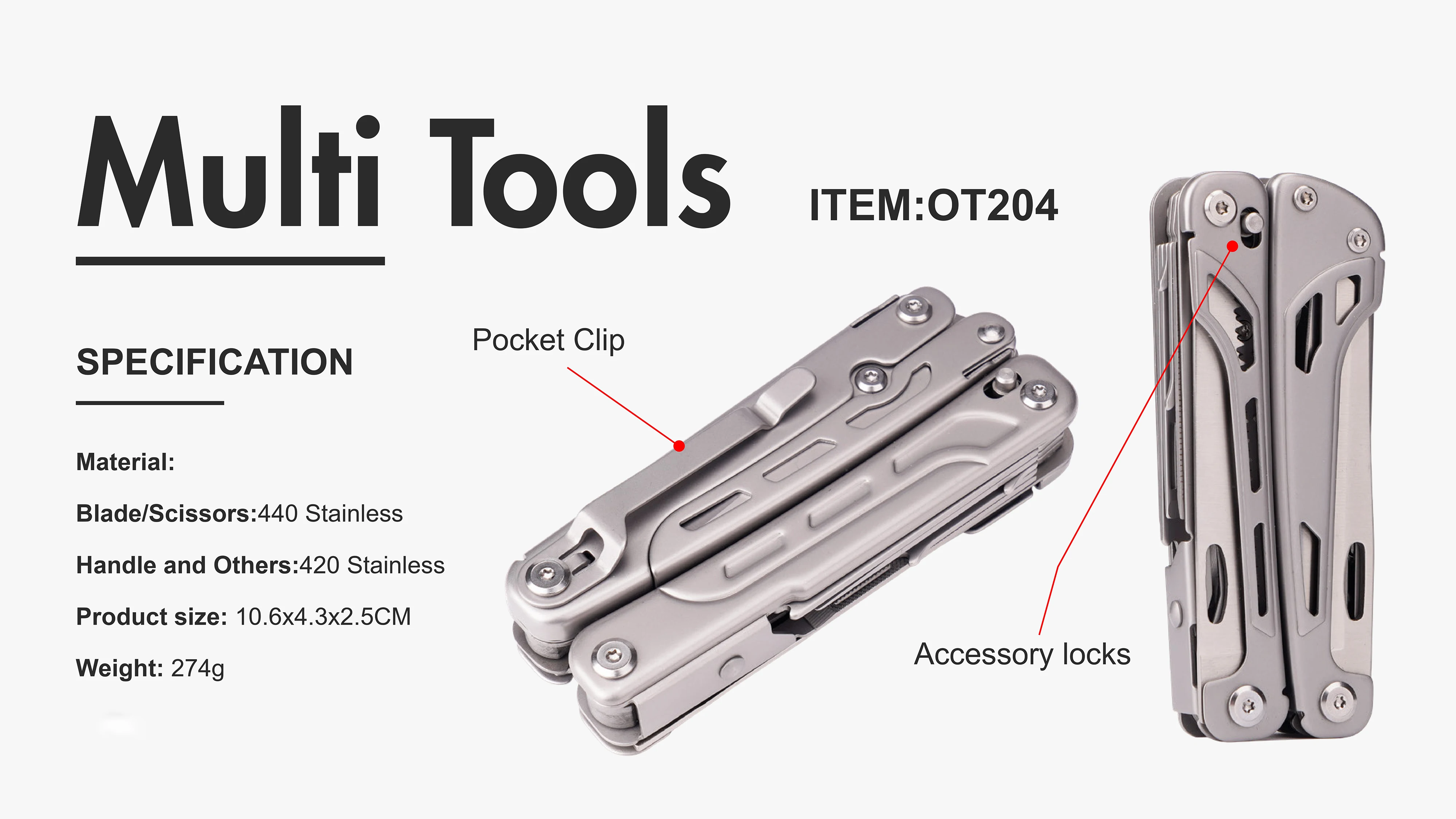 Alocs Foldable Outdoor Survival Tools Camping Hiking Emergency Multi Function Tactical Pocket Knife Pliers Multi Tools Pliers