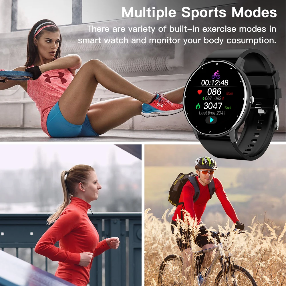 Fashion Smartwatch ZL02 Heart Rate Monitor Blood Pressure Music Fitness Sport Waterproof Multifunctional Mobile Smart Watch