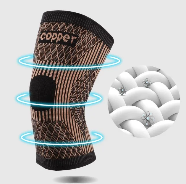 New Stretch Knitted Nylon Copper Sports Knee pad Outdoor Fitness Elastic Knee Pads