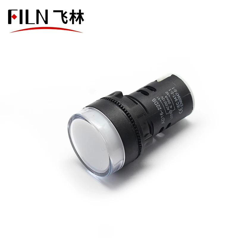 filn 22mm plastic led indicator light black shell signal lamp indicator lamp green yellow pilot lamp