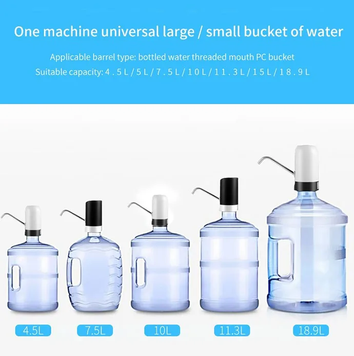 USB Charging Automatic Drinking Water Pump Portable Electric Water Dispenser Water Bottle Switch for Universal 5 Gallon Bottle