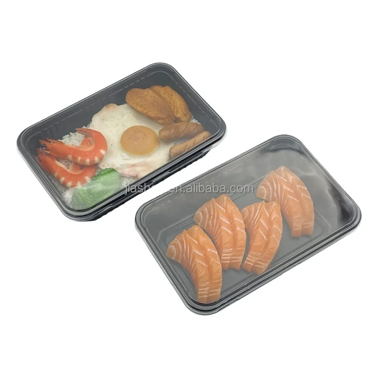 Microwave Blister Meal Prep Transparent Rectangular Disposable Plastic Takeaway Fast Food Container Storage Packaging With Lid