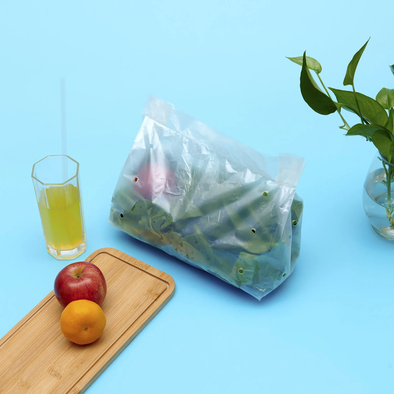 Wholesaler Corn Starch Fruit Bags Biodegradable 100% Compostable Bags Salad Bio Vegetables Bags Printed Roll