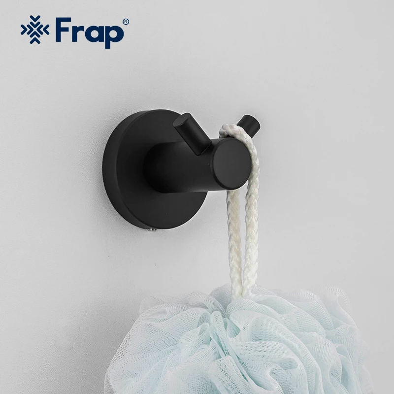 Frap Household self adhesive metal hooks wall mount Stainless Steel robe hook for Bathroom F30205-2