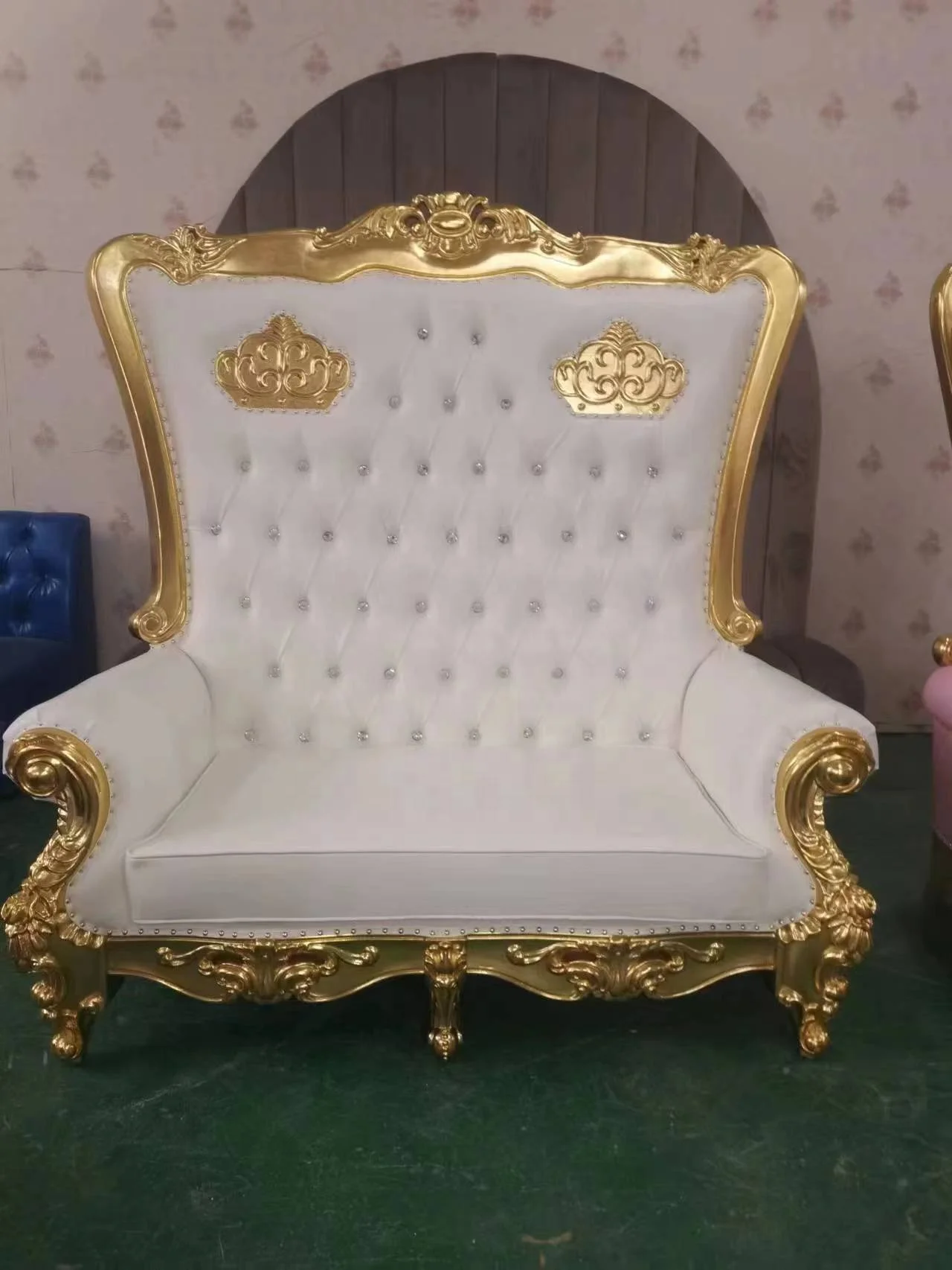 wedding decoration high back wholesale throne wedding king&queen sofa loveseat luxury royal chair