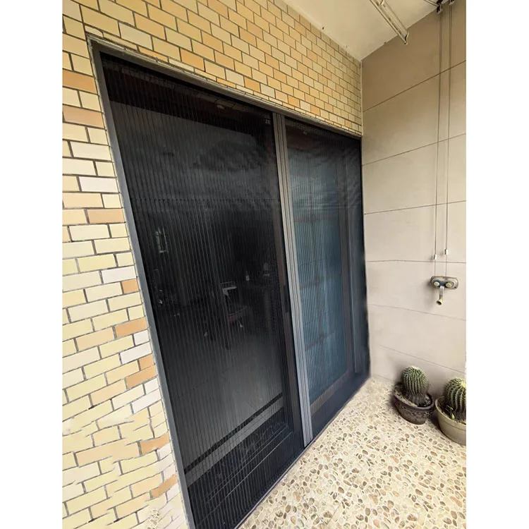 Anti Aluminum Frame Fiberglass Pleated Mosquito Net Trackless Retractable Fly Screens Door Fly screen Sliding Door