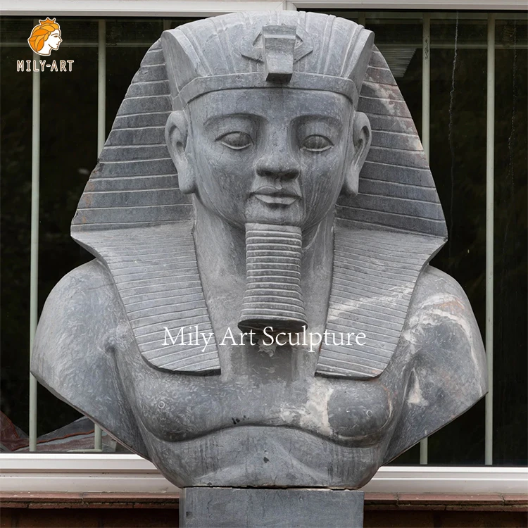 Custom High Quality Marble Statue Life Size Pharaoh Egypten For Outdoor