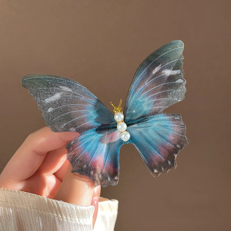 Wholesale Children Kids Baby Girl Princess Cute Moving Pearl Butterfly Hairclip Hairpin