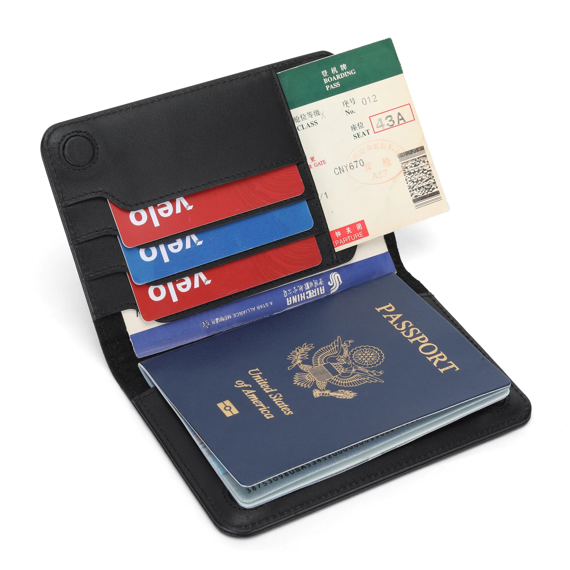 Hot Sales Customized Credit Card Holder Passport Holder Travel Portable Passport Holder Minimalist Leather Bifold Passport Book