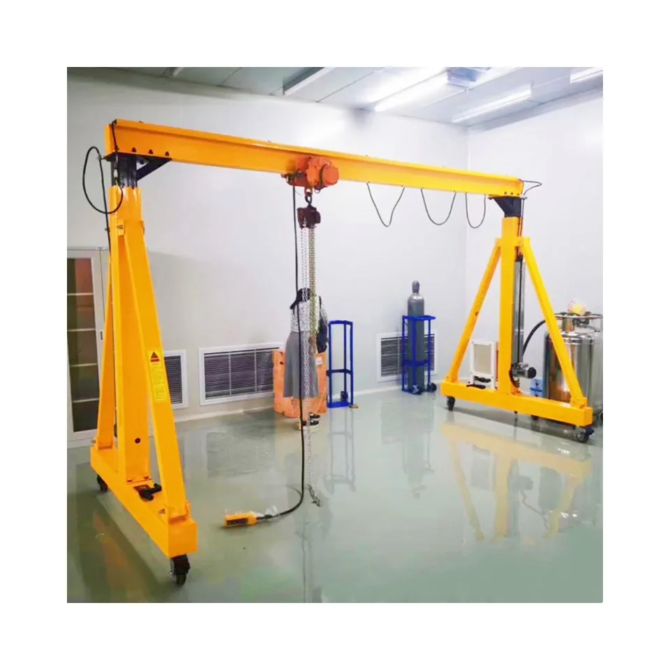Регулируемый по высоте 4-колесный козловой кран небольшой мини 2ton 3ton 5ton 10ton портативный мобильный цена