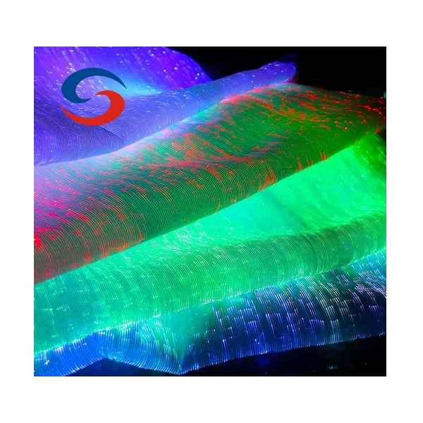 Factory Price Fancy 7 color changeable light up emitting fiber optic luminous glow led star fabric