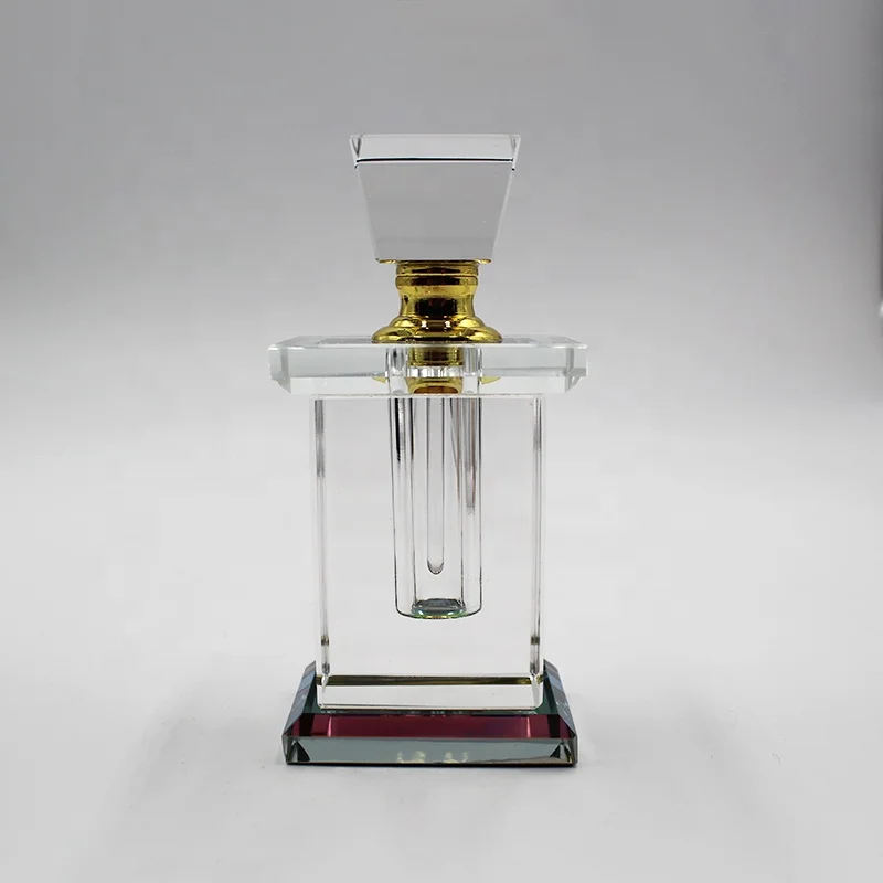 Unique Luxury Design Wedding Anniversary Gift 3ml 6ml 12ml AB color Square Elegant K9 Crystal Perfume essential Oil Bottle