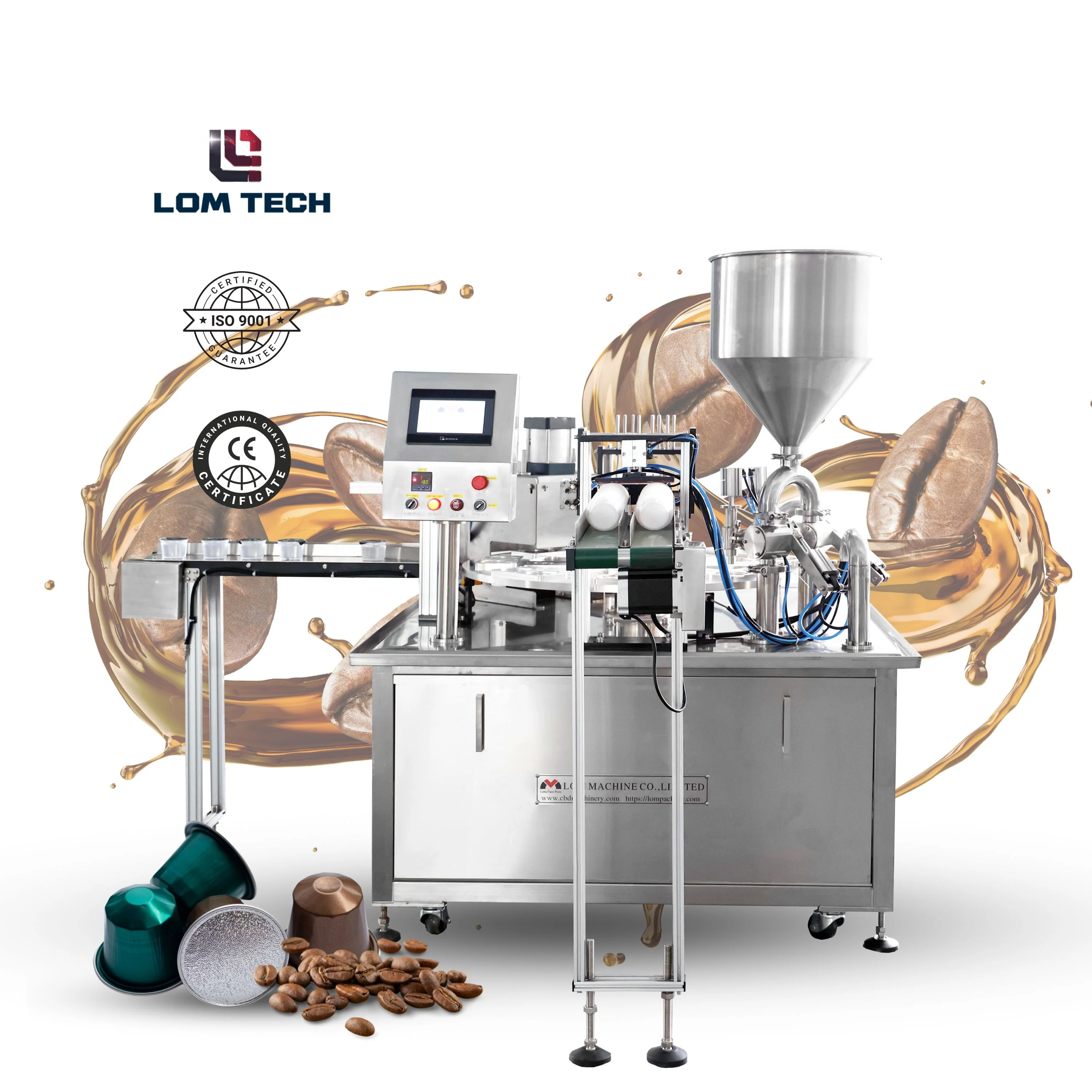LOM Automatic Coffee Capsule Filling & Sealing Machine for Nespresso Powder Cups Sauce Yogurt Cup