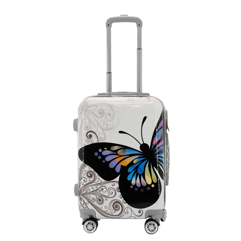 China Supplier Wholesale ABS+PC Travel Printed Luggage Set Customized Trolley Suitcase Set