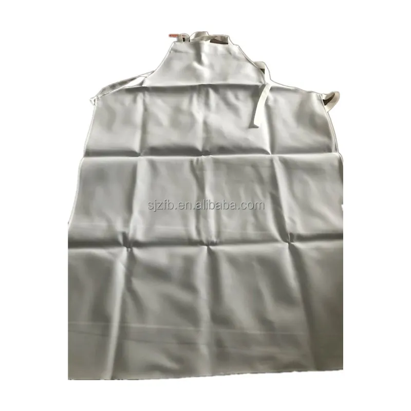 Safety, chemical resistant, waist tied, acid, alkali and oil resistant white PVC apron