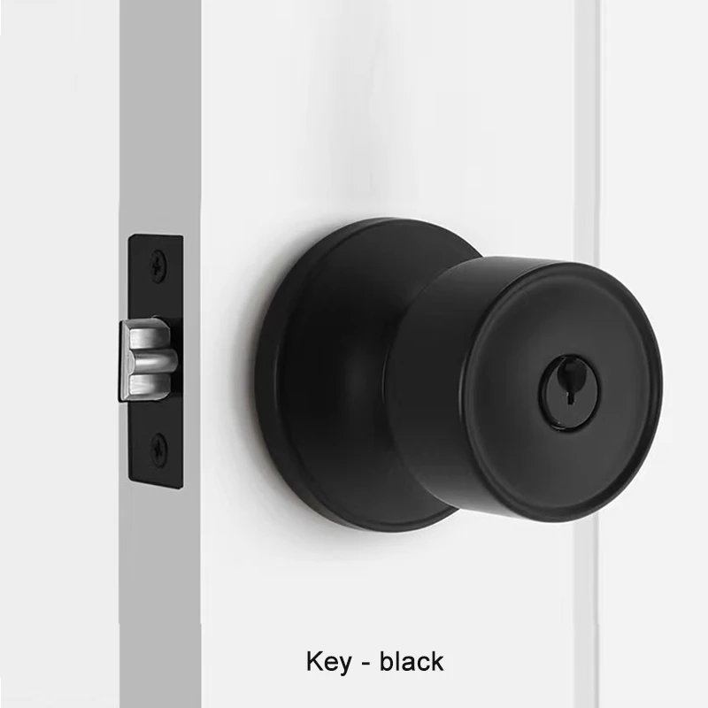 Matt Black Key Privacy Passage series Modern door knob lock