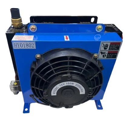HY01802 DC 140 L/min 12V OEM Heat Exchanger Plate Aluminum Radiator Hydraulic System Air Oil Cooler With Fan Industrial