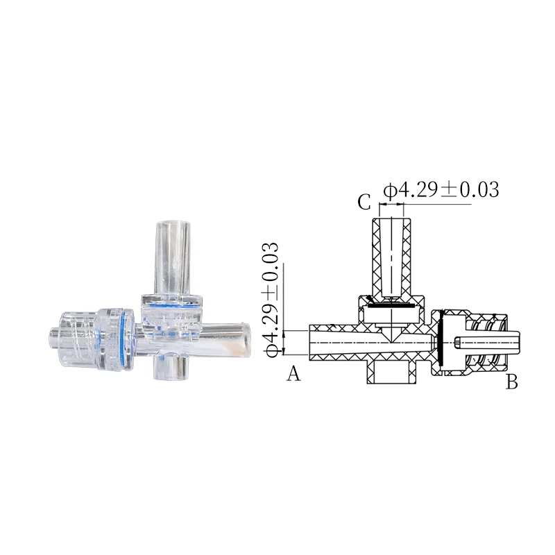 Best Selling Pressure Reducing Mini Plastic Air Valve One Way Valve Medical