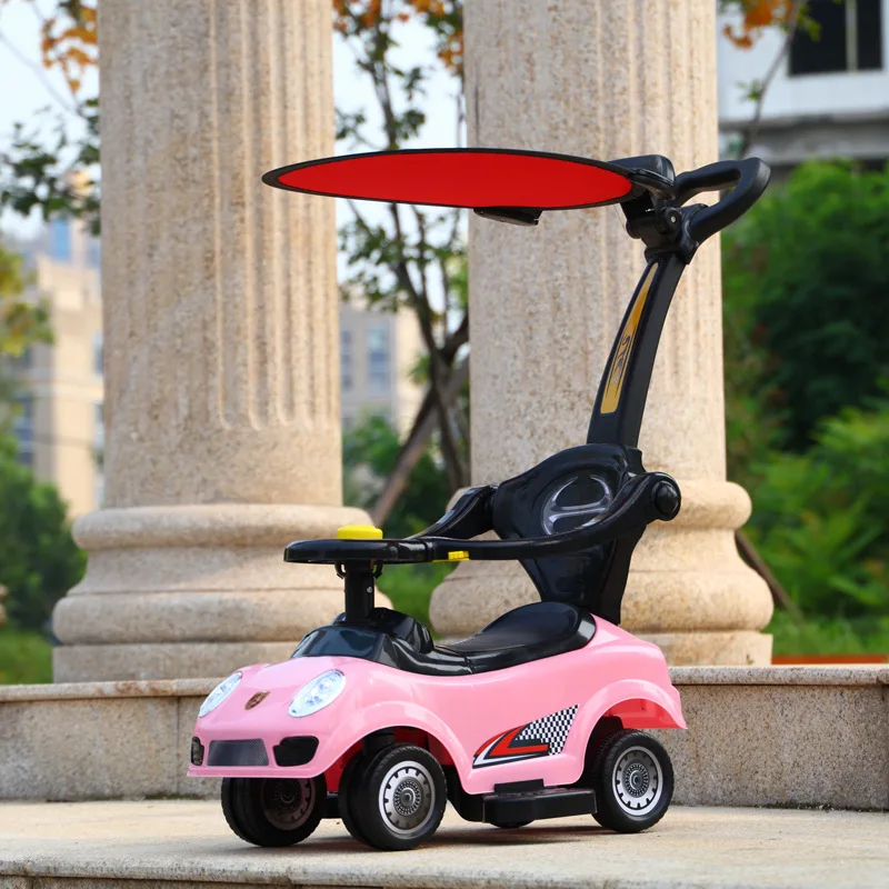 Factory wholesale low speed ride on toy for your preschool with parents push bar Safety cute car baby scooter swing car toy