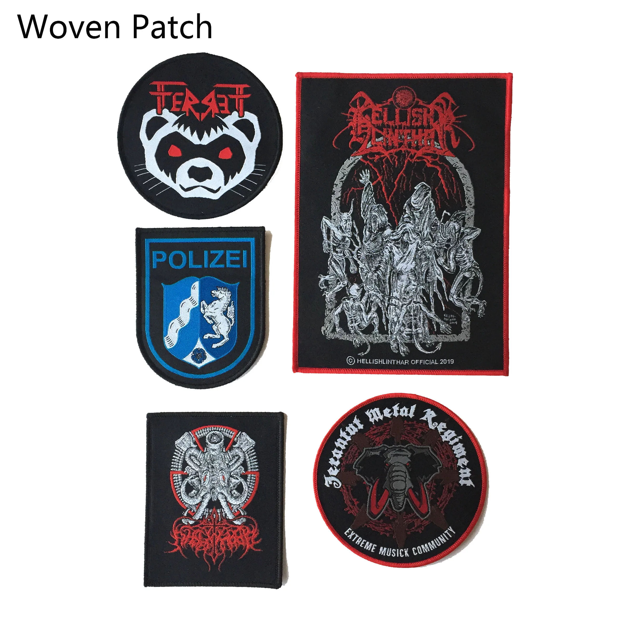 Custom Embroidery Woven Leather PVC Patches For Clothing