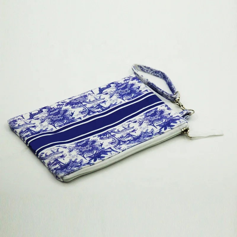 OEM ODM Customization Designer Women Canvas Girls Ladies Wallets Travel Mini Coin Purse Makeup Bag with Handle