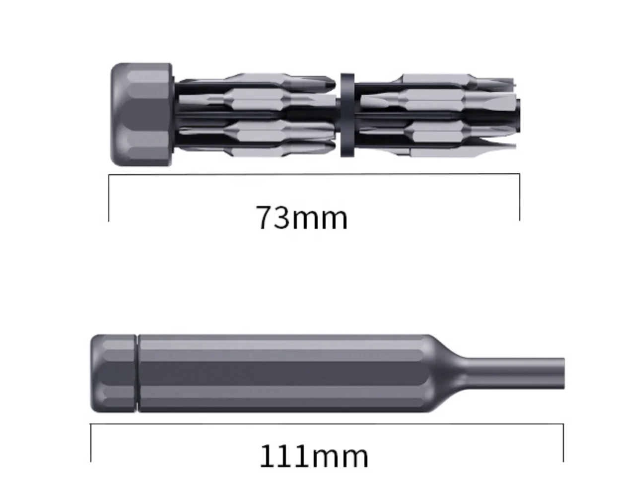 Mini Screwdriver Titanium Screwdriver 1/4 Inch Magnetic Screwdriver 7 In 1 S2 Alloy Steel Drill Bit Edc Home Repair Tools
