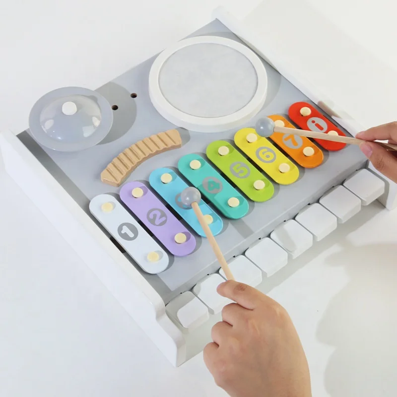 2024 New Arrival Wooden Multi-functional Musical Instrument Toy Wooden Piano Music Stand Early Educational Toys for Kids Toddler