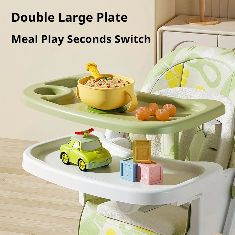 Baby Candy Color High Feeding Chair Portable Kids Table Foldable Dining Chair Adjustable Height Food Chair With Cushion