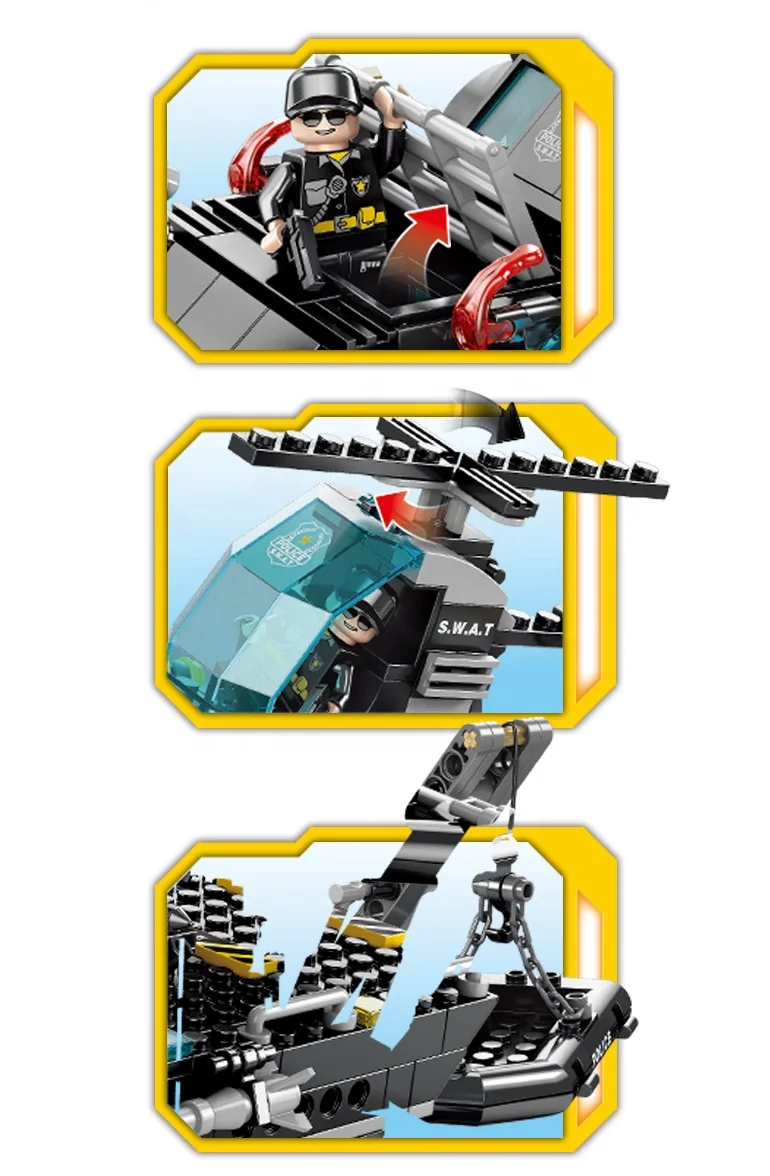 Lele Brother Police Command Center Building Blocks Swat Warship Kids Educational Block Toys